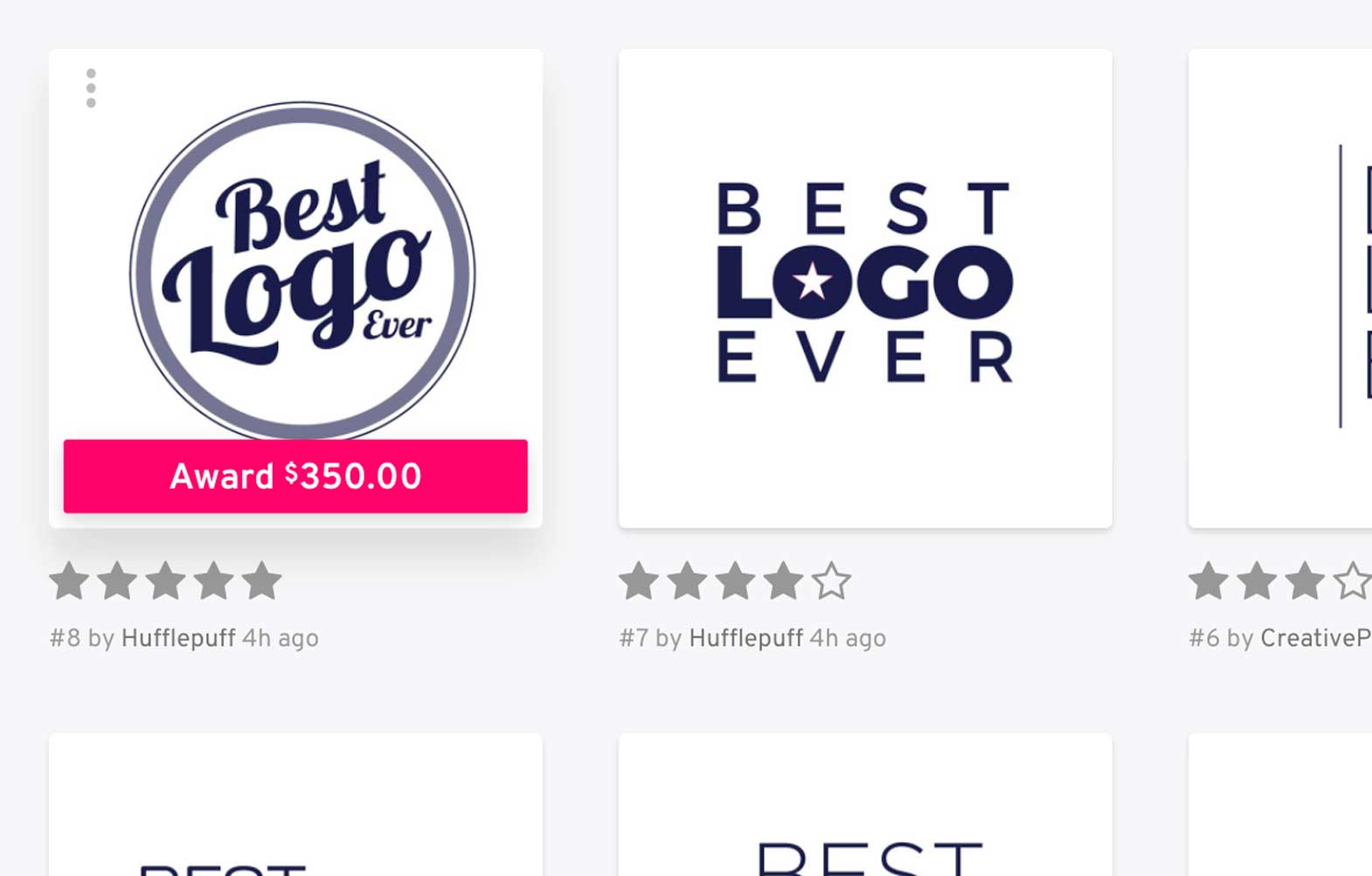 award button for selecting a winner