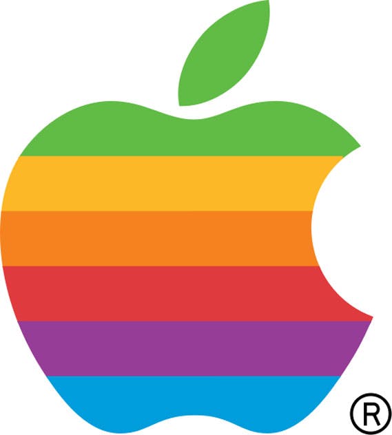 Apple rainbow logo in the year 1984
