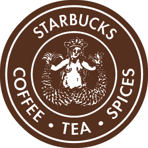the first brown Starbucks logo in 1971