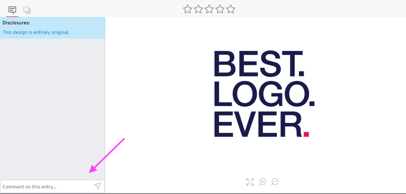 entry zoom and comment field