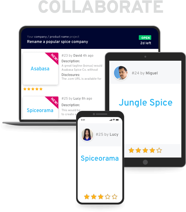 second step of how crowdspring works is collaborating with creatives around the world