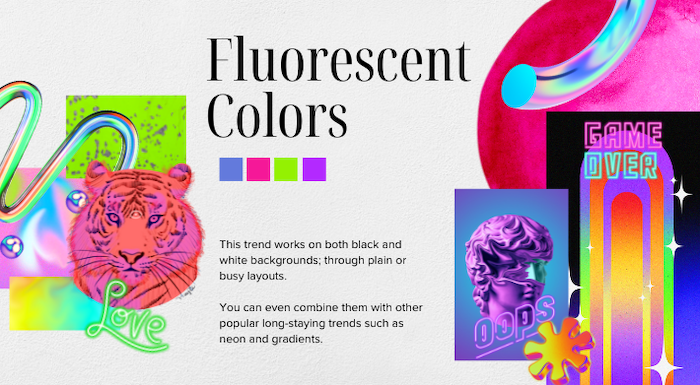 flourescent colors graphic design trend