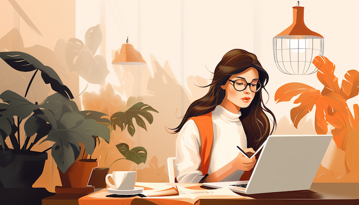 Illustration of a freelance writer