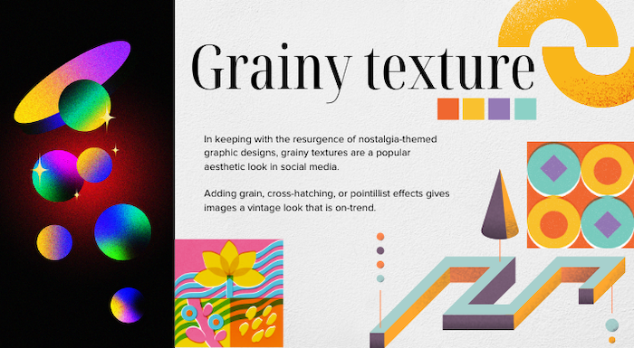 grainy texture graphic design trend