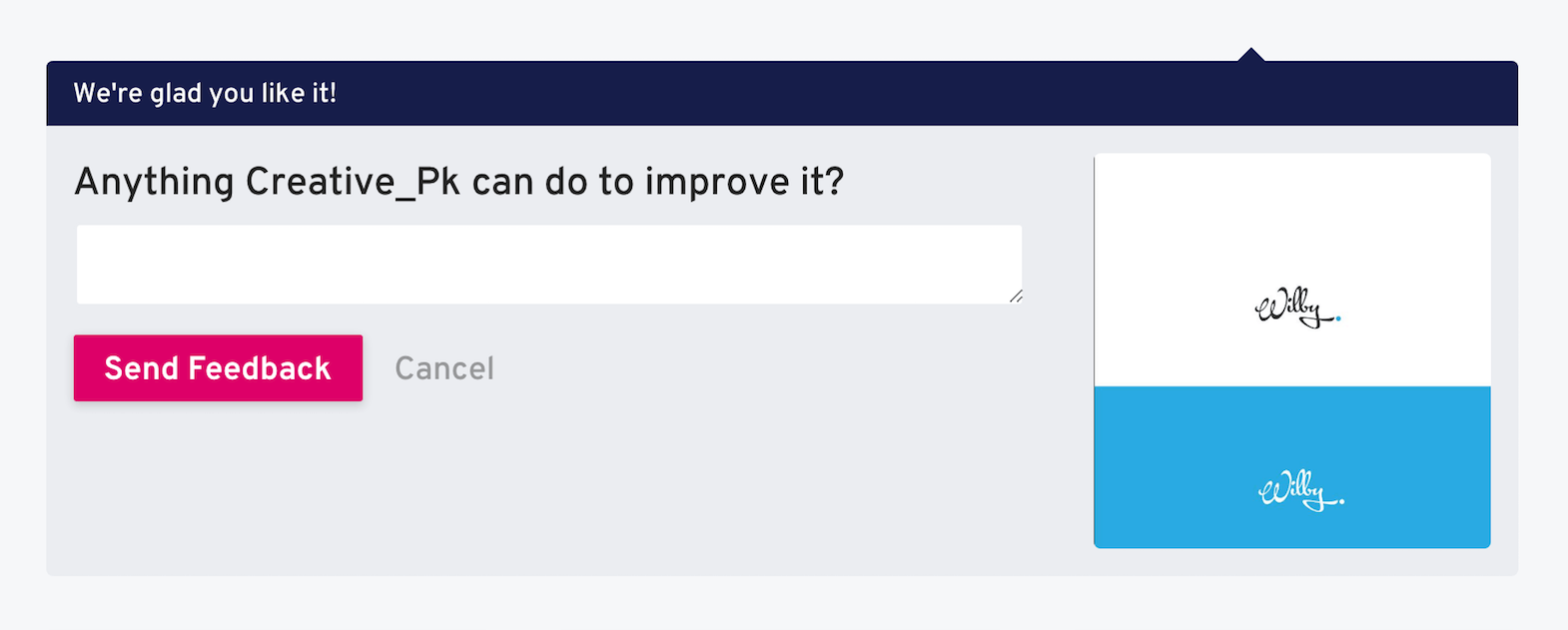star rating feedback box