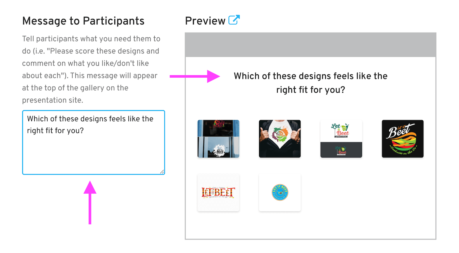 participant message with preview