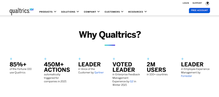 Qualtrics social proof